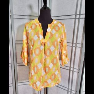J, Crew yellow v-neck long sleeved tunic. Sz. XS